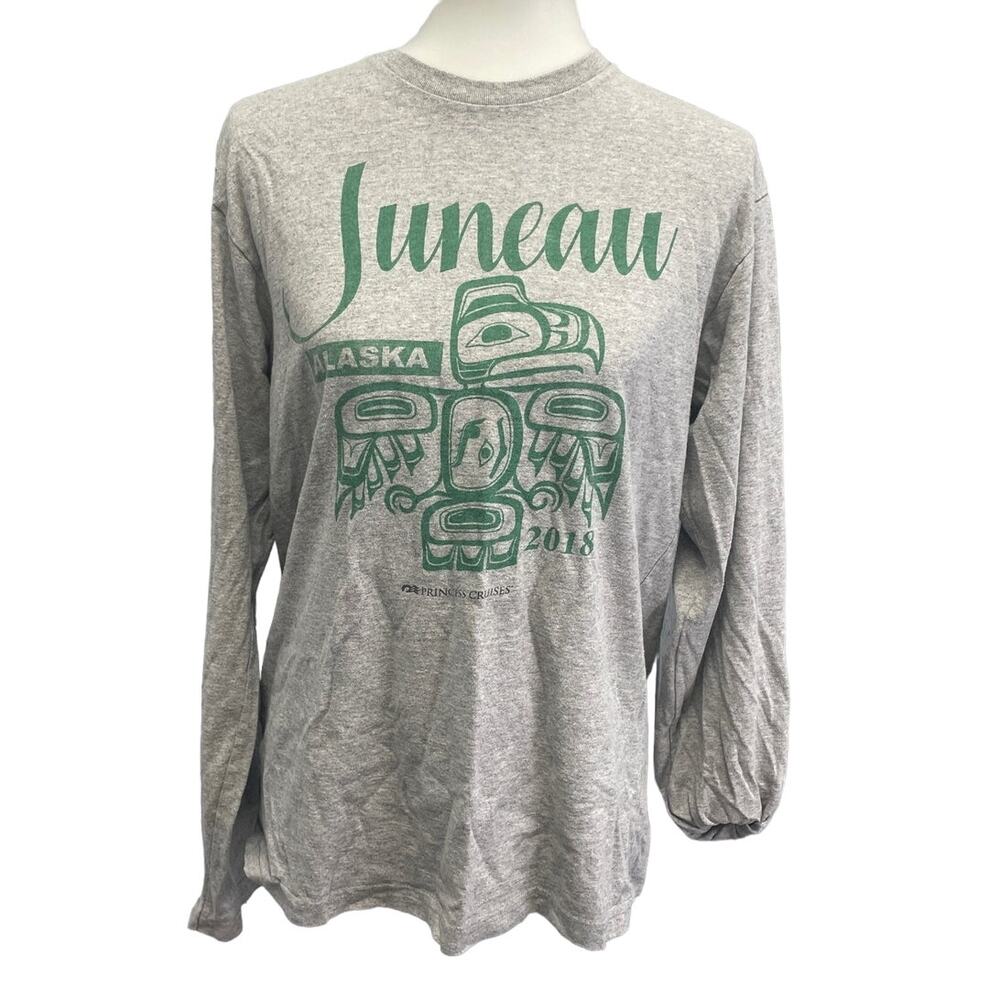 2018 Juneau Alaska Womens Medium Princess Cruises Long Sleeve Cotton Blend Tee